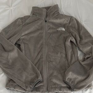 Gray North Face fleece jacket